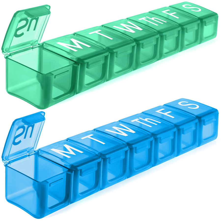 Extra Large Pill Organizer, BPA Free 7 Day Pill Box Cas