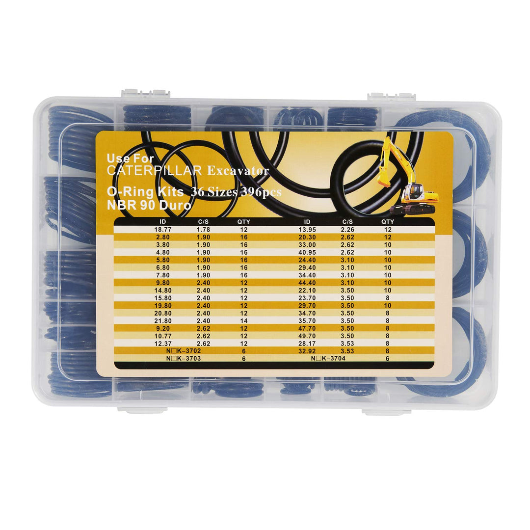 BUSY-CORNER 396 Pieces O-Ring Kit Nitrile 90 Duro for H