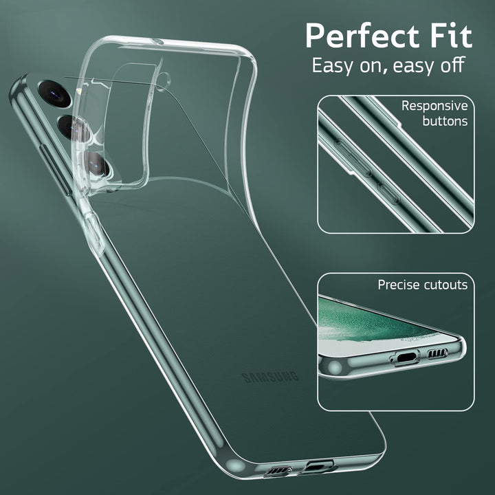 Galaxy S22 Plus 5G Case, Ultra [Slim Thin] Scratch Resistant TPU Rubber Soft Silicone Crystal Clear Lightweight Gel Protective Case Cover for Samsung Galaxy S22 Plus+ 6.6 Inch