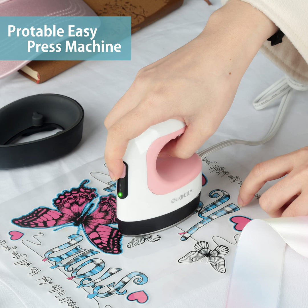 QuuCLY Mini Heat Press Machine, Mini Irons for Crafts,P