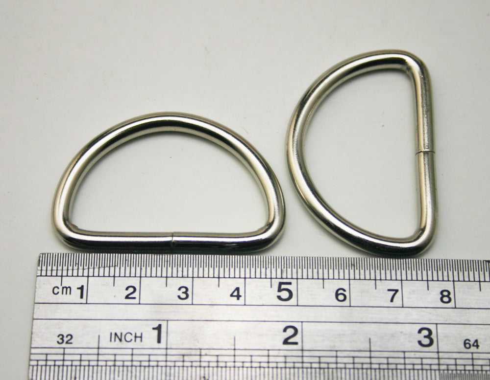 Metal Silvery 1.5 Inches Inside Diameter D Ring For Belt Buckles Handbag Accesseries(Pack Of 25)