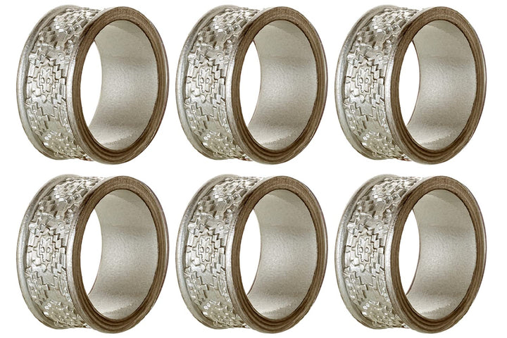 Dublin Silver Napkin Rings Set of 6 - Elegant Dining Table Decor Napkin Holder Rings - Table Setting Decorations for Thanksgiving, Fall, Holiday Dinner