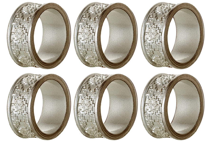 Dublin Silver Napkin Rings Set of 6 - Elegant Dining Table Decor Napkin Holder Rings - Table Setting Decorations for Thanksgiving, Fall, Holiday Dinner