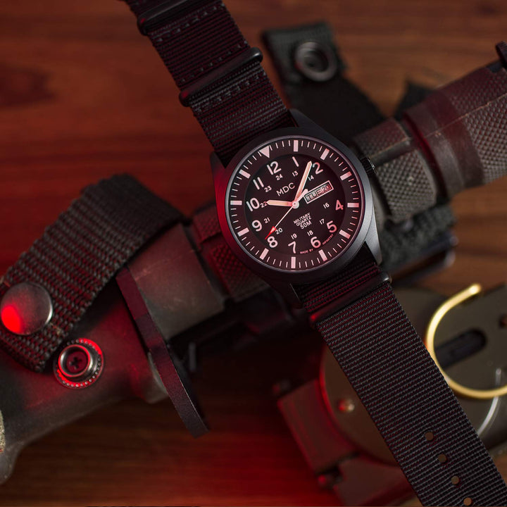 Men&#39;s Wrist Watch Field Military Watches for Men Analog Black Tactical Outdoor Sport Work Wristwatch Waterproof Date Day 12/24 Hour with Army Nylon Band