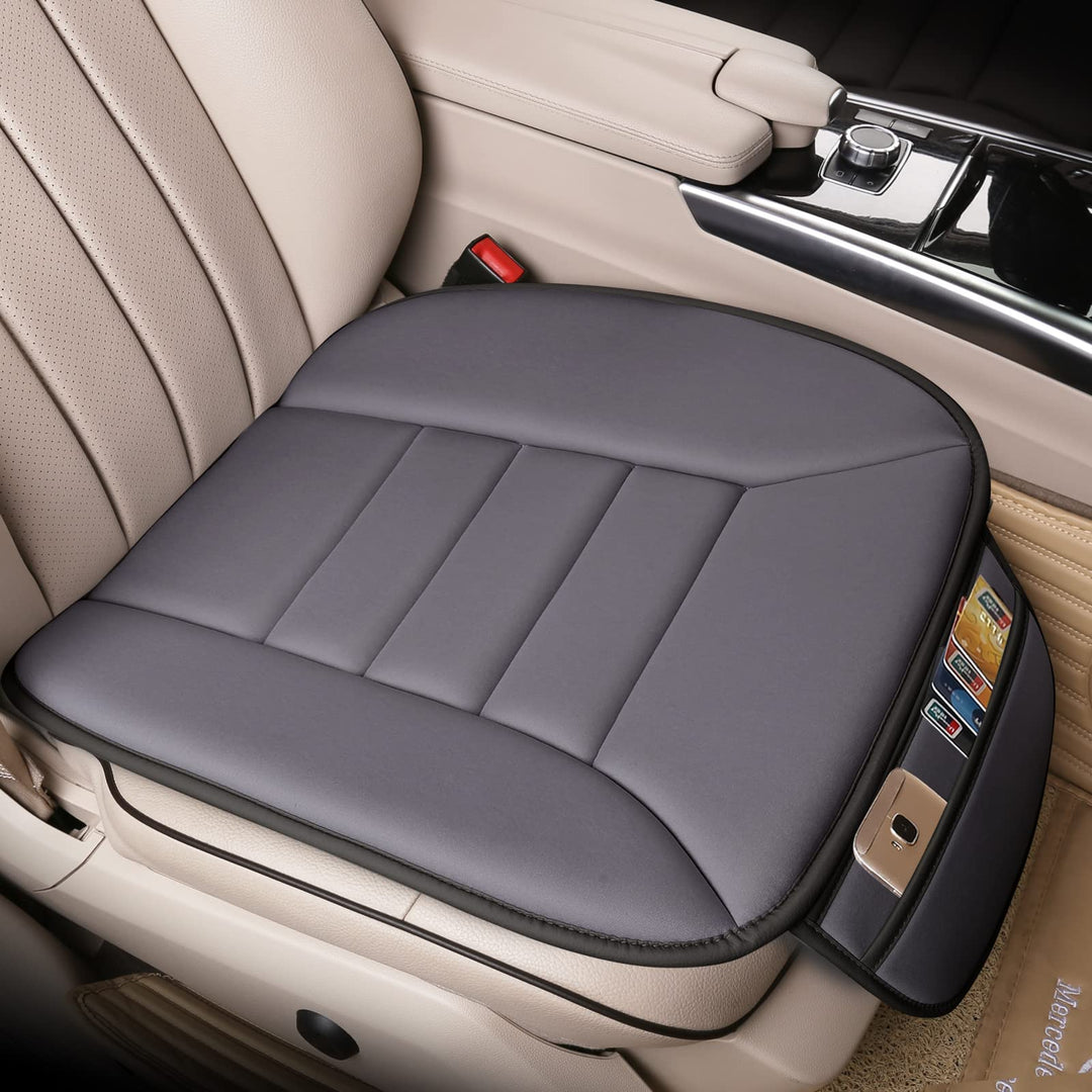Premium Car Seat Cushion, Driver Seat Cushion with Comfort Memory Foam &amp; Non-Slip Rubber Bottom, Car Seat Pad Works with 95% of Vehicles and Office Chair or Home (Grey)