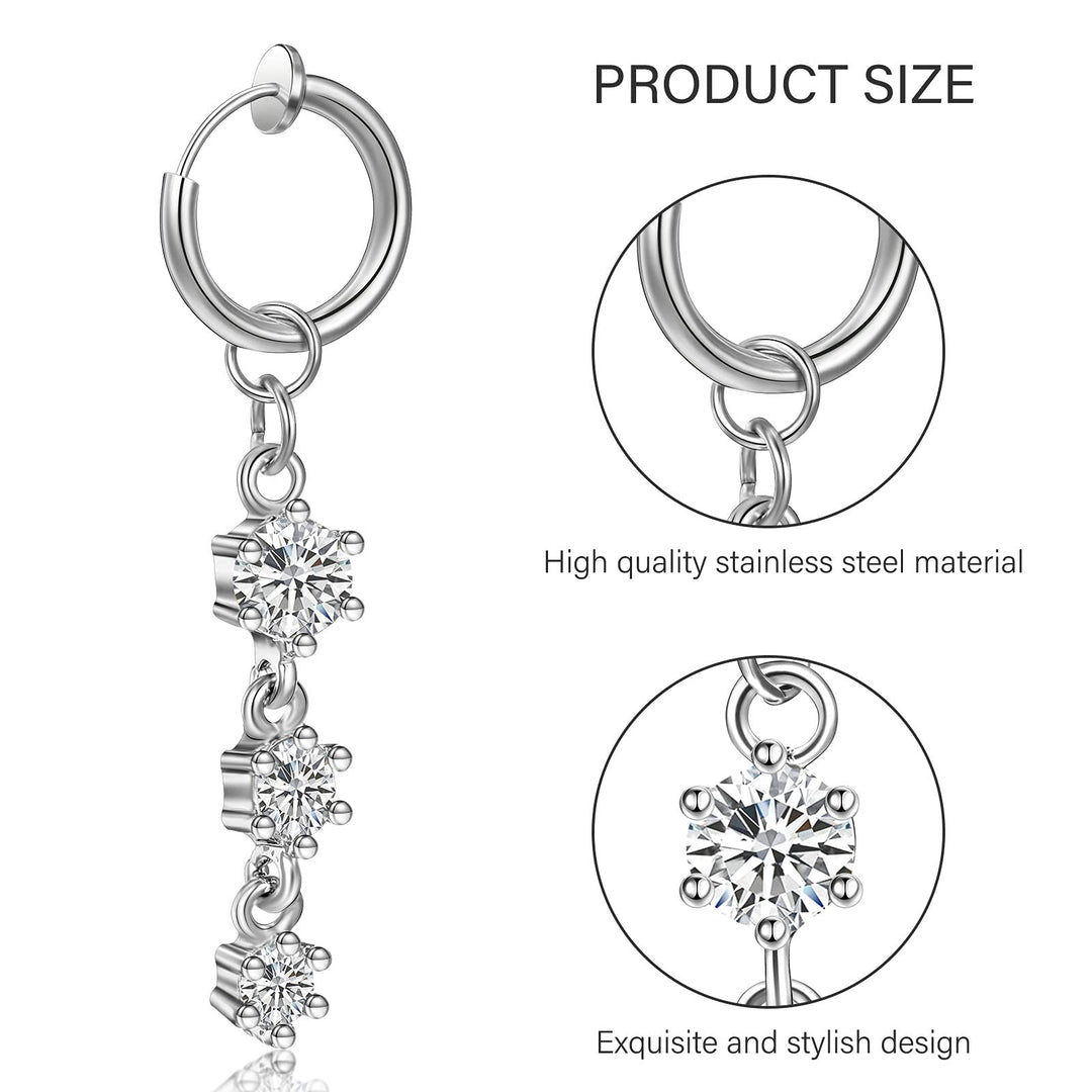 Junkin 5 Pieces Fake Belly Rings Clip on Belly Button R