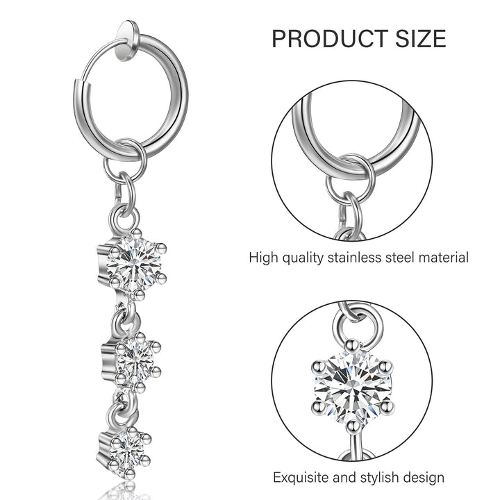 Junkin 5 Pieces Fake Belly Rings Clip on Belly Button R