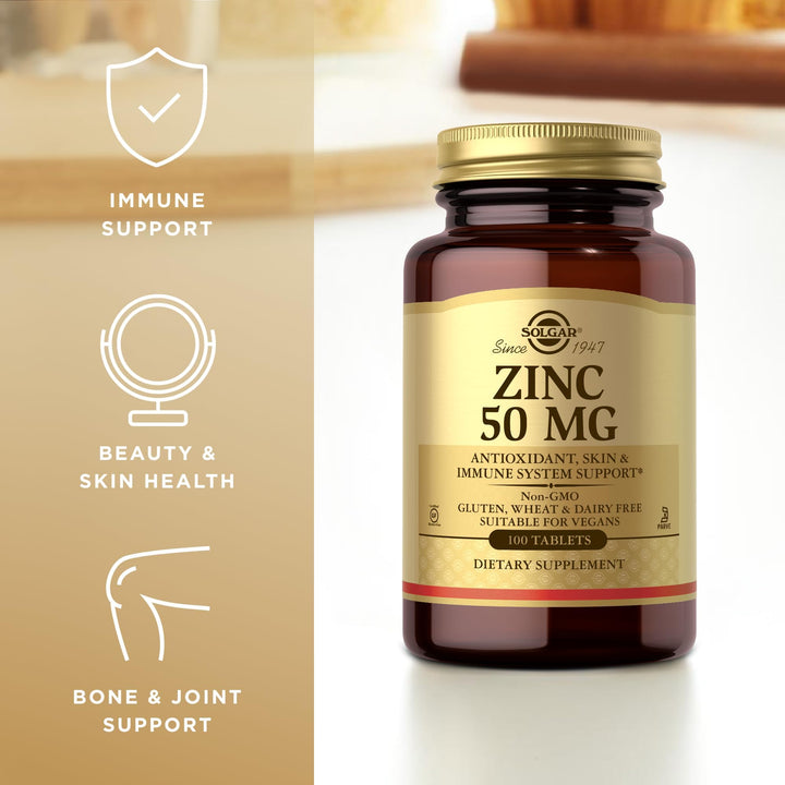 Solgar, Zinc 50 Mg, 100 Tablets