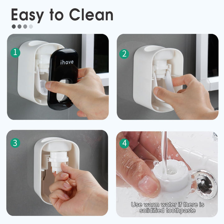 iHave Automatic Toothpaste Dispenser - Smart Bathroom Accessories with Dual-Position Technology and Sturdy Adhesive Strip, Stylish Bathroom Decor and Accessories