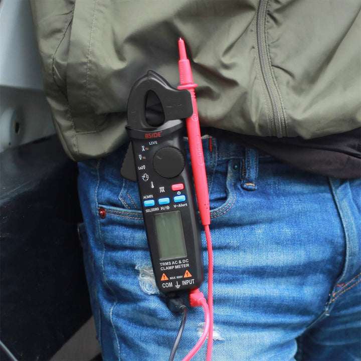 ACM91 Digital Clamp Meter 1mA AC/DC Current True RMS Auto-Ranging 6000 Counts Meter Hz Temperature Capacitance Live Check V-Alert Low Impedance Voltage Tester