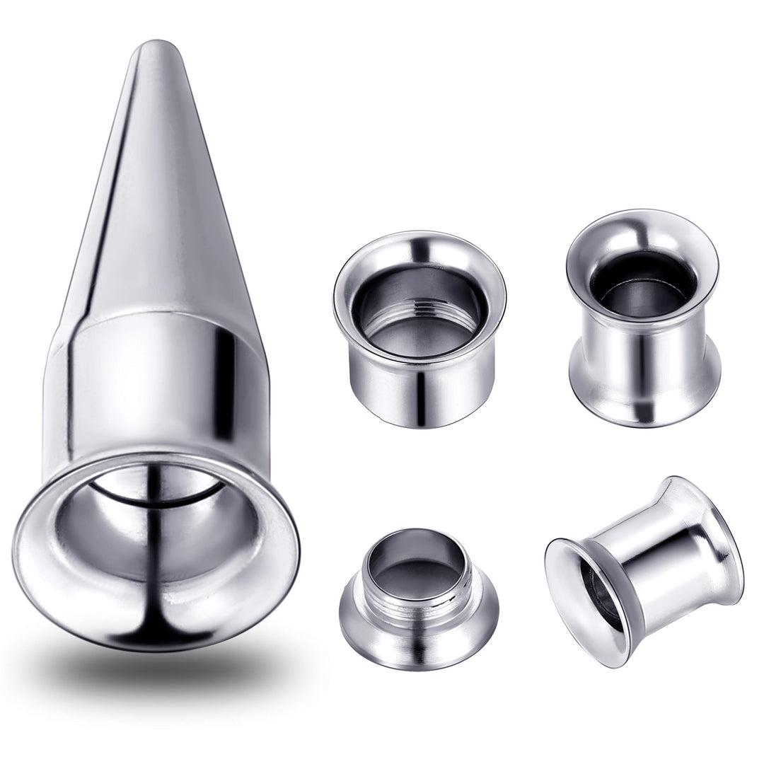 30 Pieces Ear Gauge Stretching Kit Stainless Steel Gauges Kit Screw Fit Taper Plug Tunnel Ear Expander Stretching Set, 6 Gauge to 00 Gauge