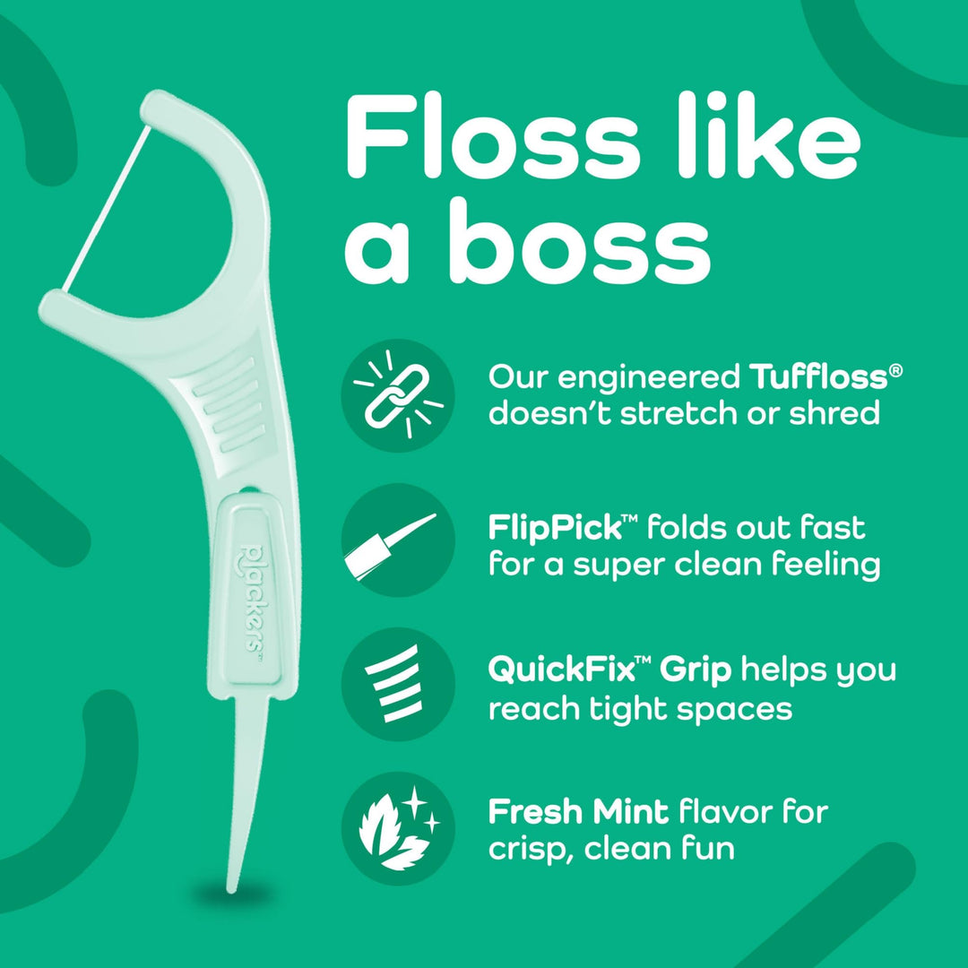 Plackers Micro Line Dental Floss Picks, Fold-Out FlipPi