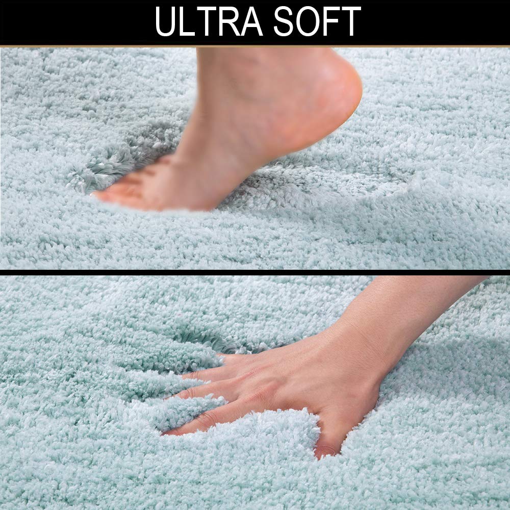 Shaggy 2 Piece Bath Rug Sets (Taupe Grey) 20 x 24 U Shape Contour Rug &amp; 20 x 32 Bathroom Rug Machine Wash/Dry Bath Mats for Bathroom Plush Absorbent Bathroom Rugs and Mats Set Non Slip