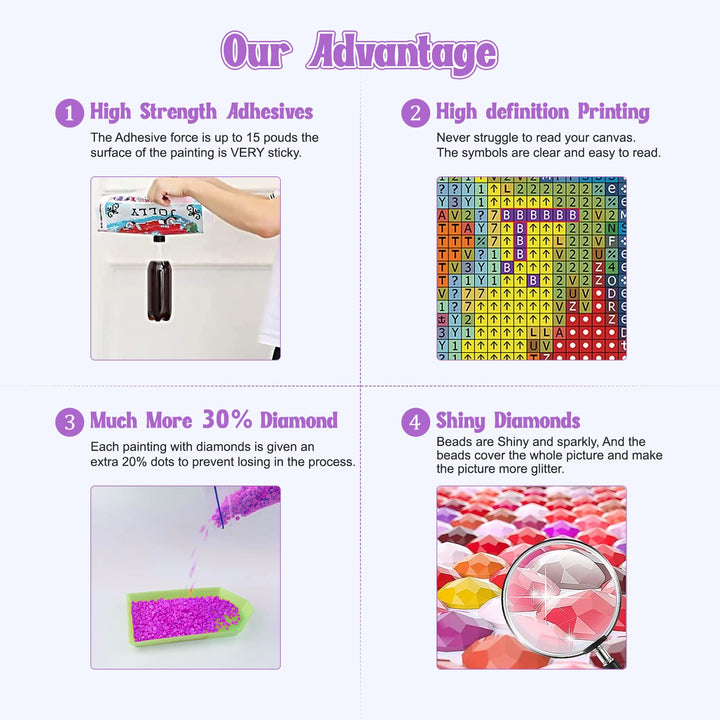 NAIMOER Welcome Diamond Art Kits for Adults Beginner, F