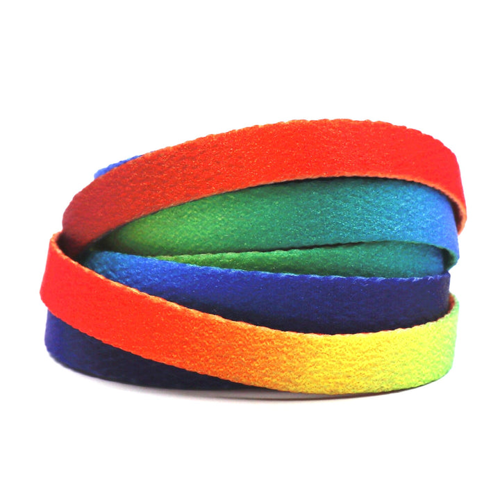Flat Printed Shoelaces,Shoe Laces for Sneakers, Designer Fun Shoestring (63“, Rainbow Gradient)