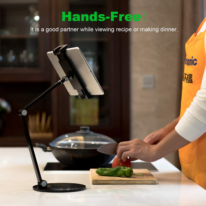 Multi-Angle Tablet Stand Holder, Aluminum Alloy Cradle Mount Dock for 4.7-12.9 Screen iPad Pro, Microsoft Surface Series, iPhone, iPad, Samsung, Nintendo Switch, Kindle, eBook Reader (White)