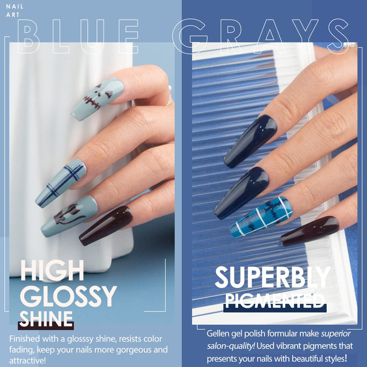 Gellen UV LED Gel Nail Polish Set, Trend Holographic Glitters Gel 6 Colors Home Manicure Kit