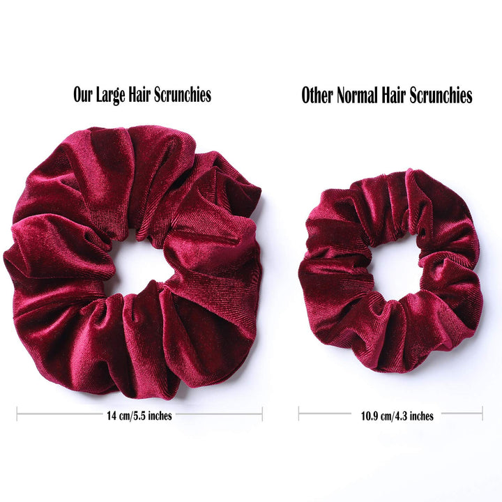 6 Big Hair Scrunchies Velvet Elastics Large Hair Bobble Scrunchy Hair Bands Women Soft Hair Ties, 6 Colors