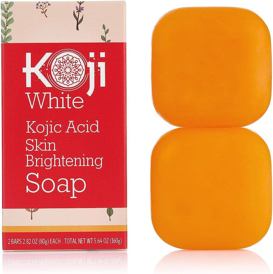 Pure Kojic Acid Skin Brightening Soap | Glycerin Soap Bar for Exfoliating Face with Tea Tree, Coconut Oil | Sun Damage Skin with Hyaluronic Acid, Vitamin C, Vegan, 2.82 oz (Pack of 2)