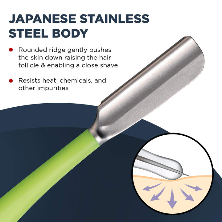 Feather SS Japanese Straight Razor, Lime