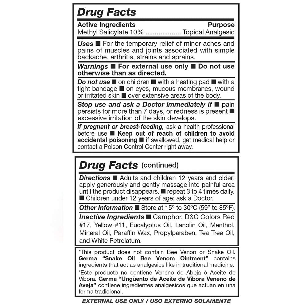 Aceite de Vibora con Veneno de Aveja 3 oz.