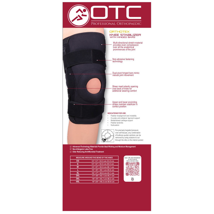 OTC, Knee Stabilizer, Hinged Bars, Orthotex, 4X-Large