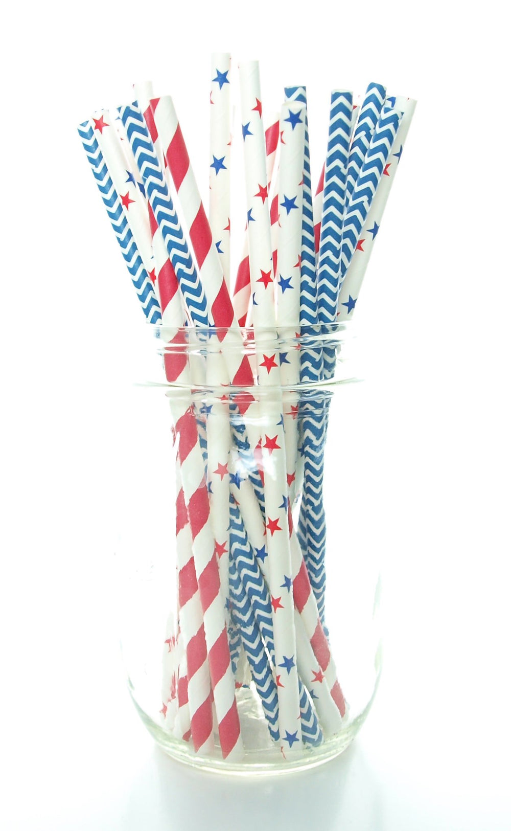 4th of July Straws USA Red, White & Blue Paper Part