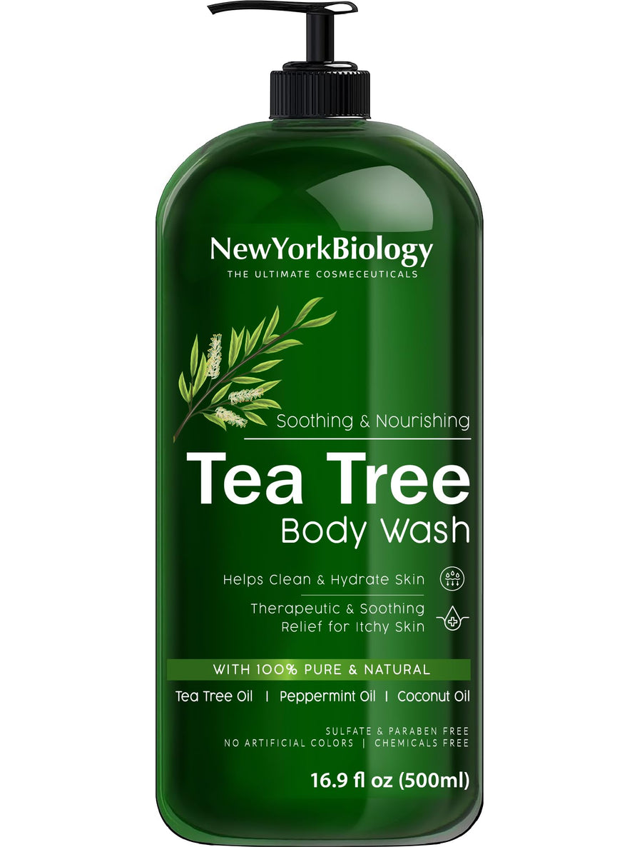 Tea Tree Oil Body Wash - HUGE 16 OZ - 100% Pure & Natural - Extra Strength Professional Grade - Helps Soothe Toenail Fungus