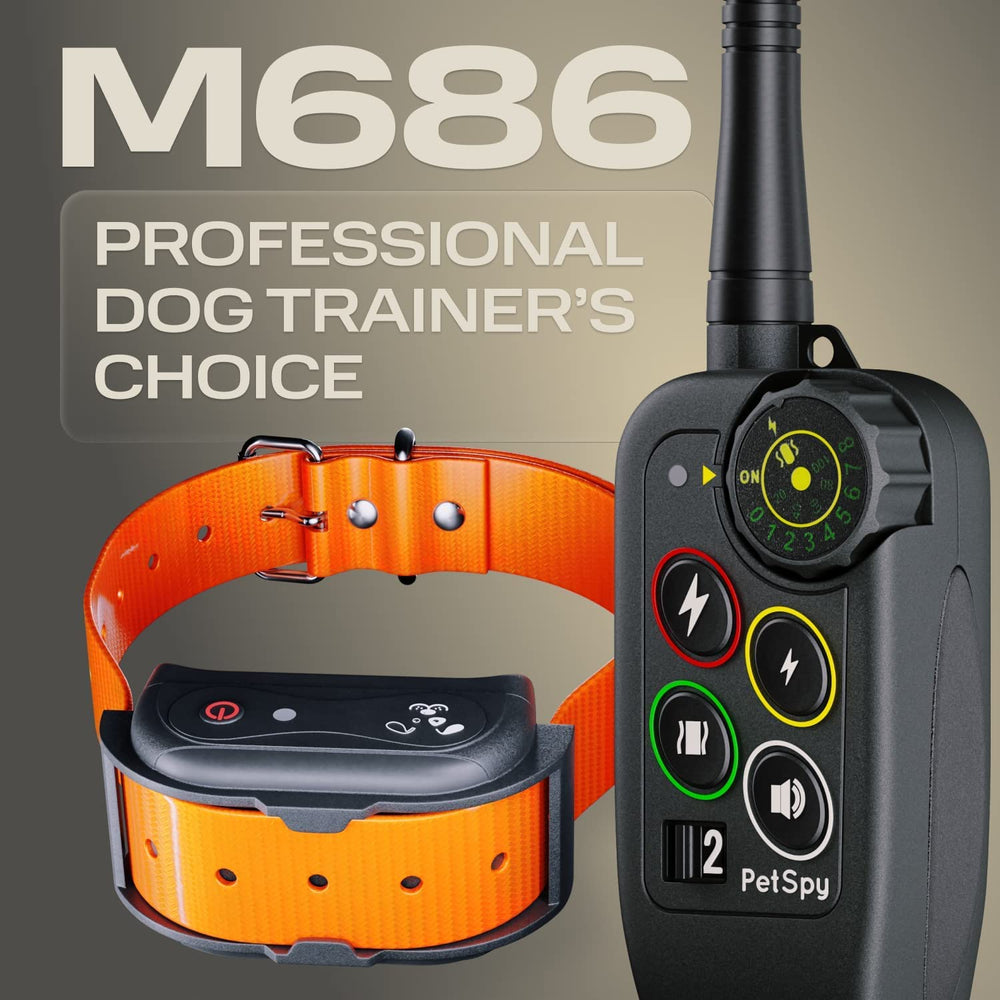 M686 Premium Dog Training Shock Collar, 1100 Yards, Medium to Large Dogs, with Vibration, Electric Shock and Beep, Waterproof, Remote Trainer (One Dog)