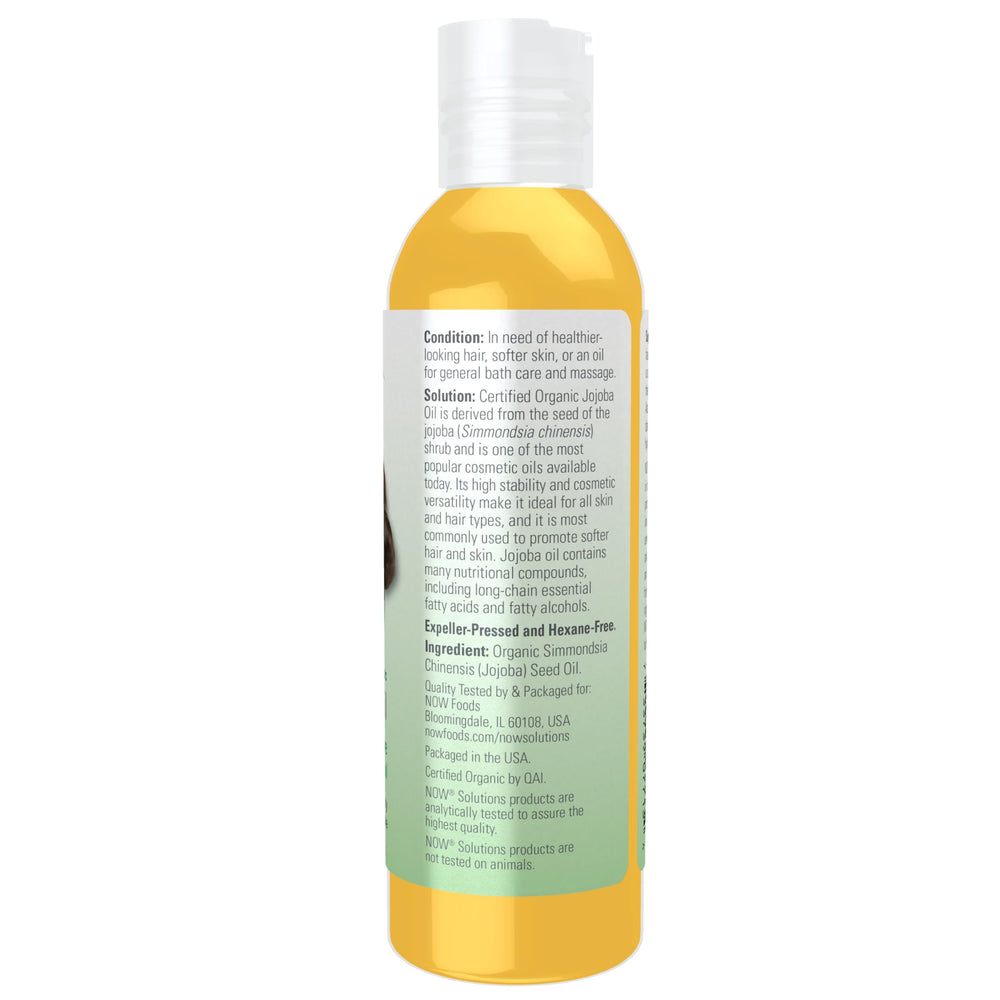 Solutions, Organic Jojoba Oil, Moisturizing Multi-Purpose Oil for Face, Hair and Body, 4-Ounce