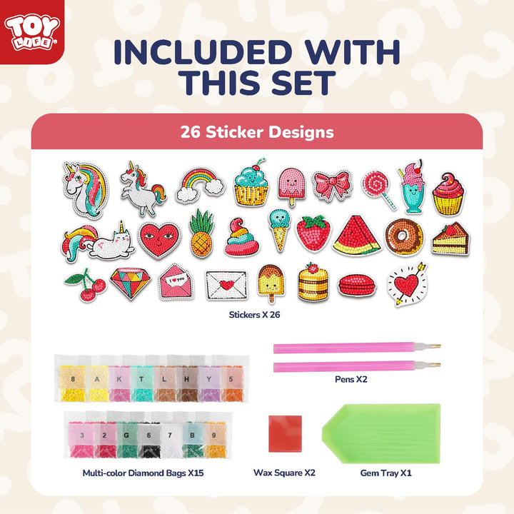 Diamond Painting Kits for Kids, Diamond Art for Kids, 26pcs Diamond Painting Stickers, Gem Sticker, Gem Art and Craft Kits for Kids, Unicorn Diamond Painting for Kid