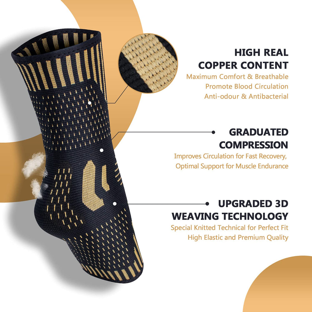 Lusenone Copper Ankle Brace Support for Men & Women