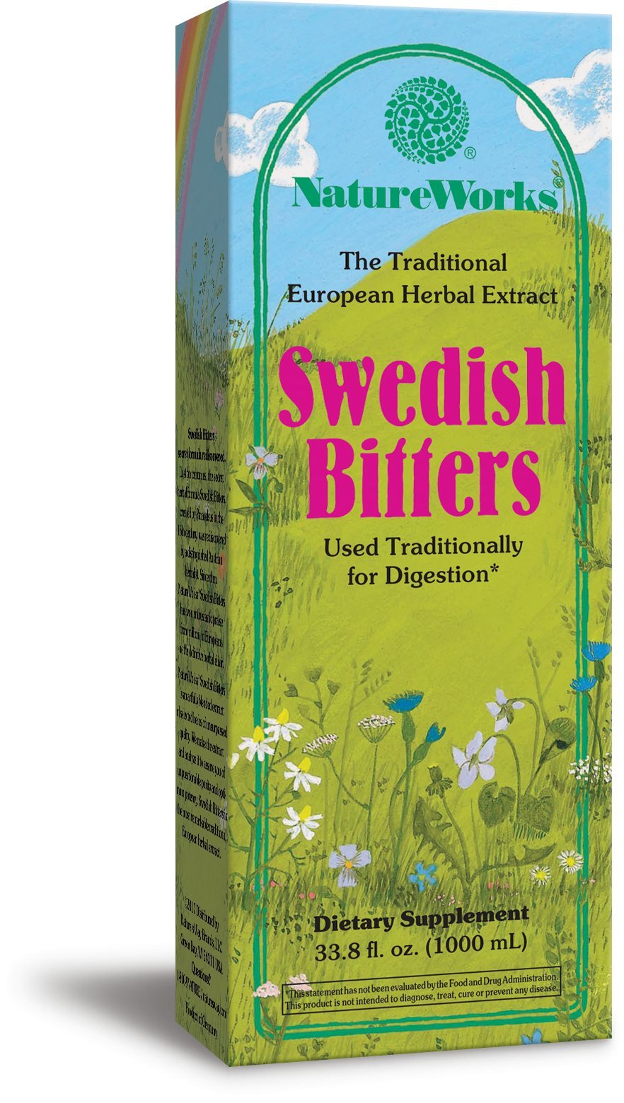 Nature&#39;s Way Works Swedish Bitters Traditional European Herbal Extract Used for Digestion, 33.8 fl. oz.