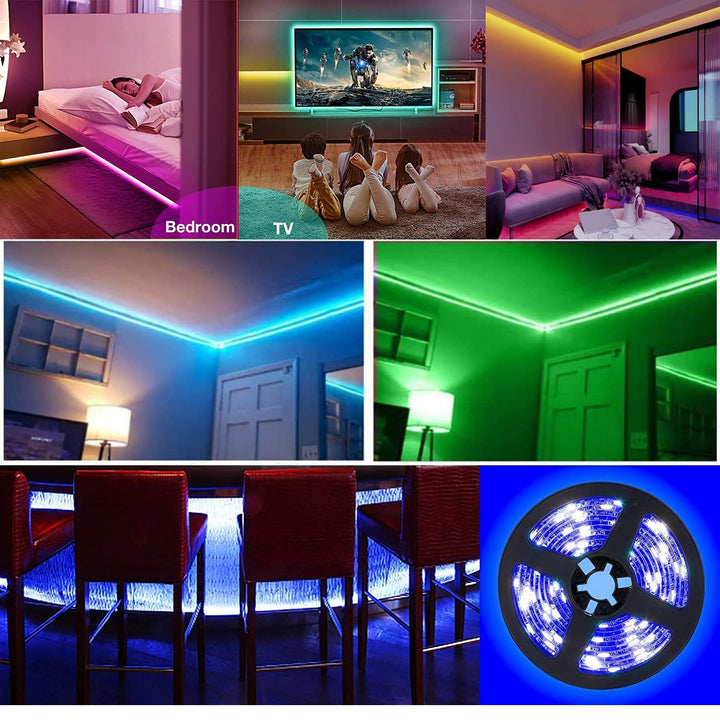 Battery Powered Led Strip Lights, 5050 6M/20FT, Flexible Color Changing RGB LED Light Strip, 180 LEDs 5V Battery-Powered with Controller