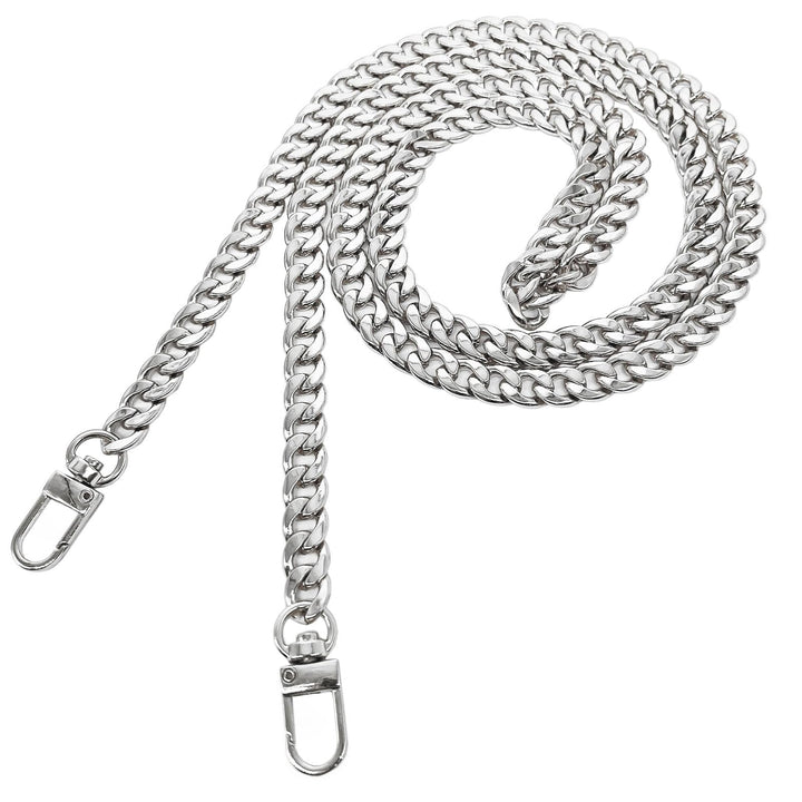 DIY Iron Flat Chain Strap Handbag Chains Purse Chain Straps Shoulder Cross Body Replacement Straps with Metal Buckles (47, Silver)
