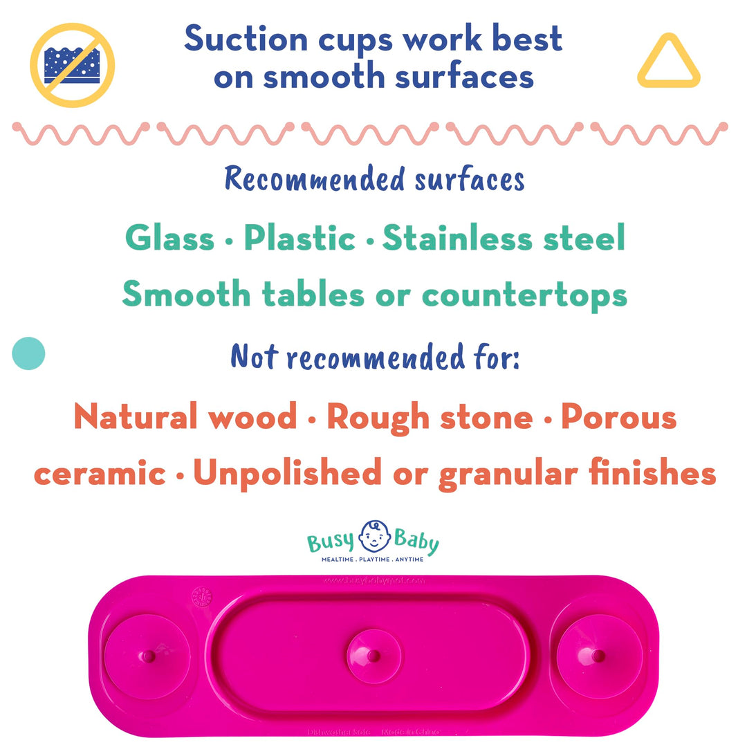 BUSY BABY MAT | Silicone Mini Suction Placemat for Babies & Toddlers with Adjustable Tethers to Attach Toys | Keep Toys Off The Floor, Dishwasher Safe, BPA Free | includes Travel Sleeve (Yellow)