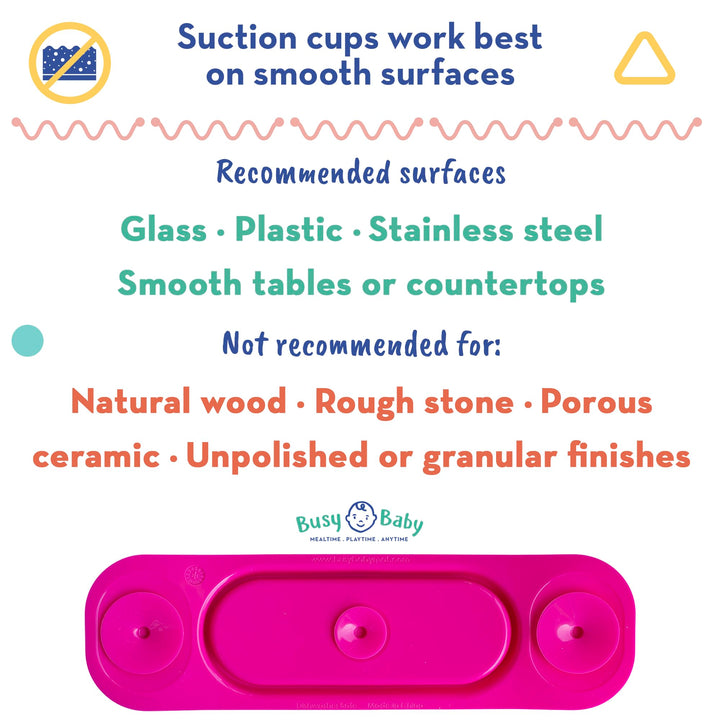 BUSY BABY MAT | Silicone Mini Suction Placemat for Babies & Toddlers with Adjustable Tethers to Attach Toys | Keep Toys Off The Floor, Dishwasher Safe, BPA Free | includes Travel Sleeve (Yellow)