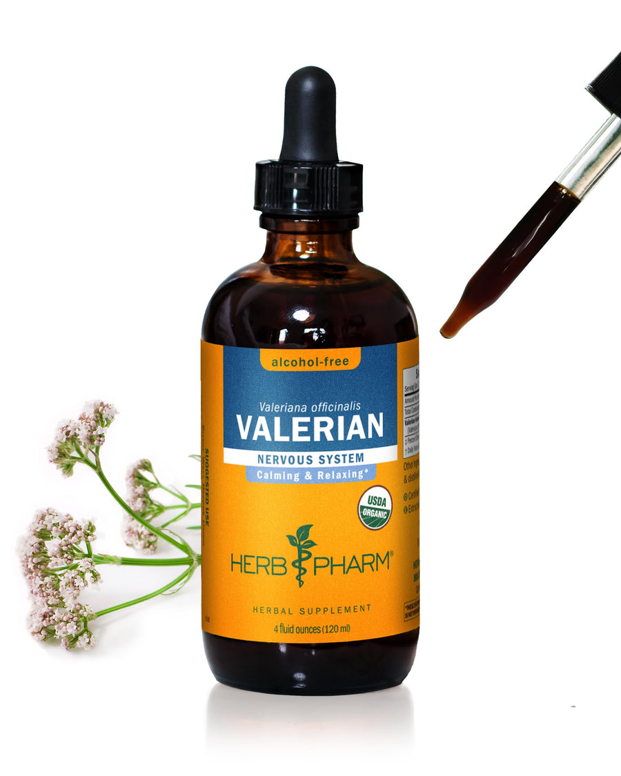 Certified Organic Valerian Root Liquid Extract for Relaxation and Restful Sleep, Alcohol-Free Glycerite, 4 Ounce