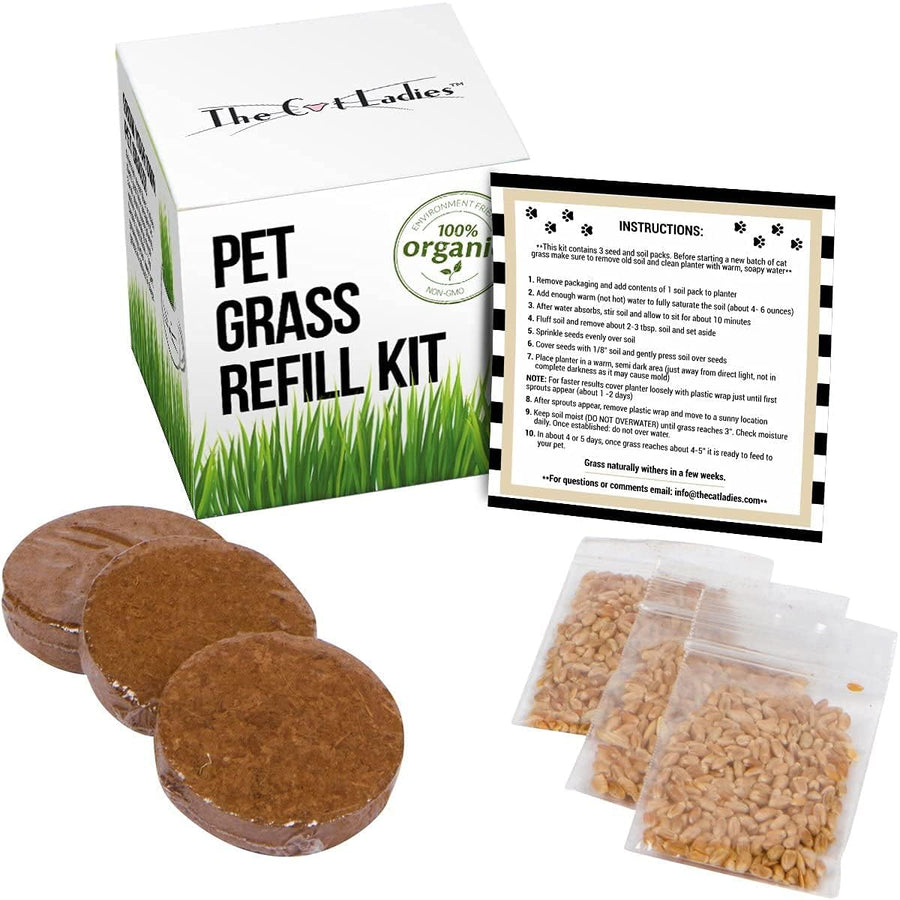 Cat Grass Refill Kit 100% Organic 3 Pack