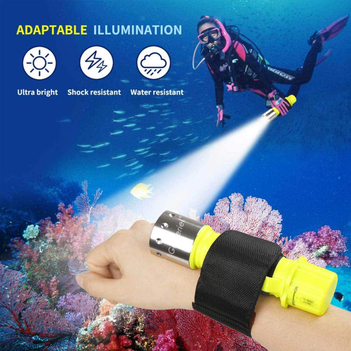 2 Pack Scuba Diving Flashlight Super Bright Dive Light 3 Modes Underwater Waterproof Torch for Scuba Diving, Night Snorkeling (Battery Not Include)