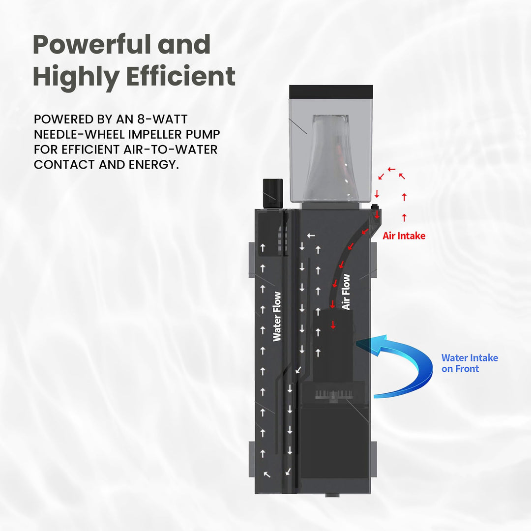 AQUATICLIFE 115 Mini Internal Protein Skimmer/Filter for Saltwater Aquariums, 30 Gallon, Perfect for Small, Nano Tanks