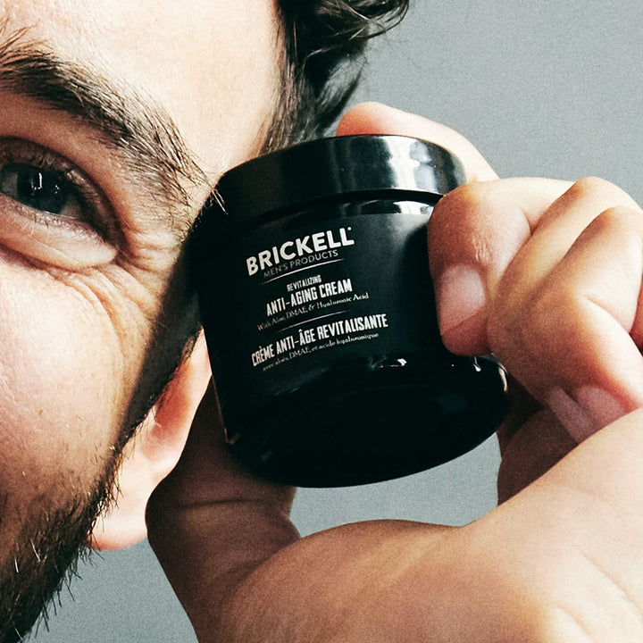 Brickell Men&#39;s Revitalizing Anti-Aging Cream For Men, Face Moisturizer For Face To Reduce Fine Lines and Wrinkles, Natural and Organic Anti Wrinkle Night Face Cream, 2 Ounce, Scented