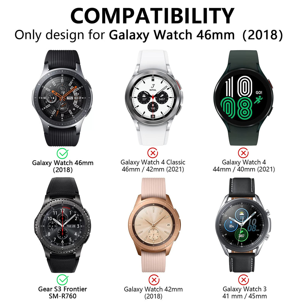 TPU Slim Case for Samsung Galaxy Watch 46mm, Shock-Proof and Protective Bumper Shell