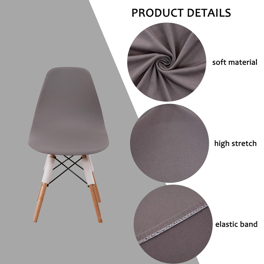 Mid Century Modern Dining Chair Covers Printed Shell Chair Cover Lounge Armless Chair Cover Stretchable Slipcovers for Kitchen, Office, Dining Room and Living Room(Set of 4)