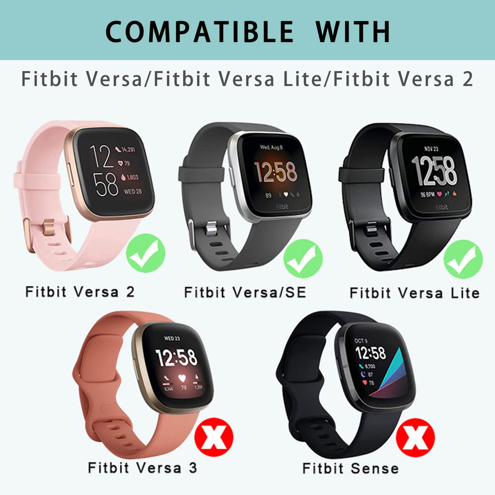 4 Pack Stretchy Bands Compatible with Fitbit Versa/Vers