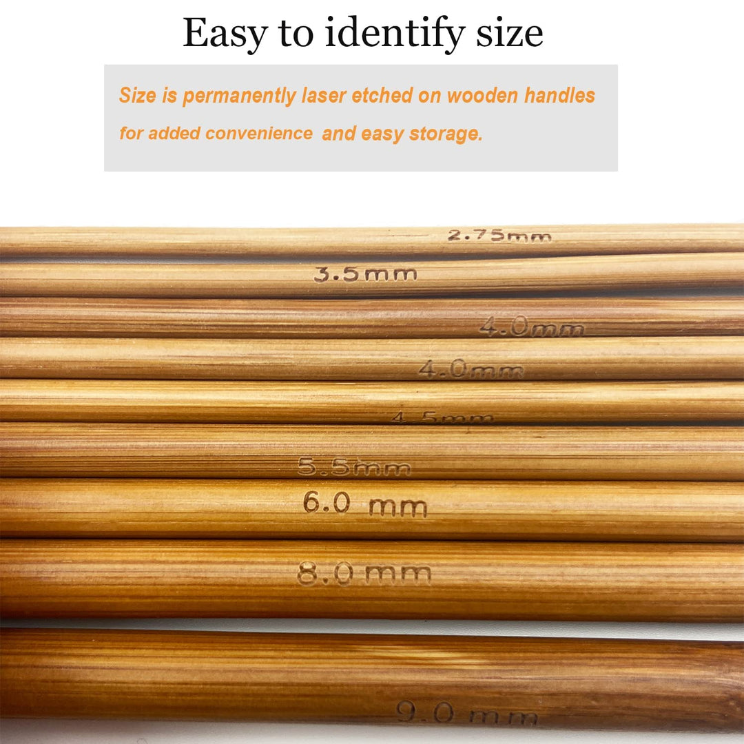 Bamboo Double Pointed Knitting Needles Carbonized Bamboo Knitting Needle 7.9 inch(20cm) Length for Handmade Creative DIY Knitting Yarn Projects,Size US 6(4mm)