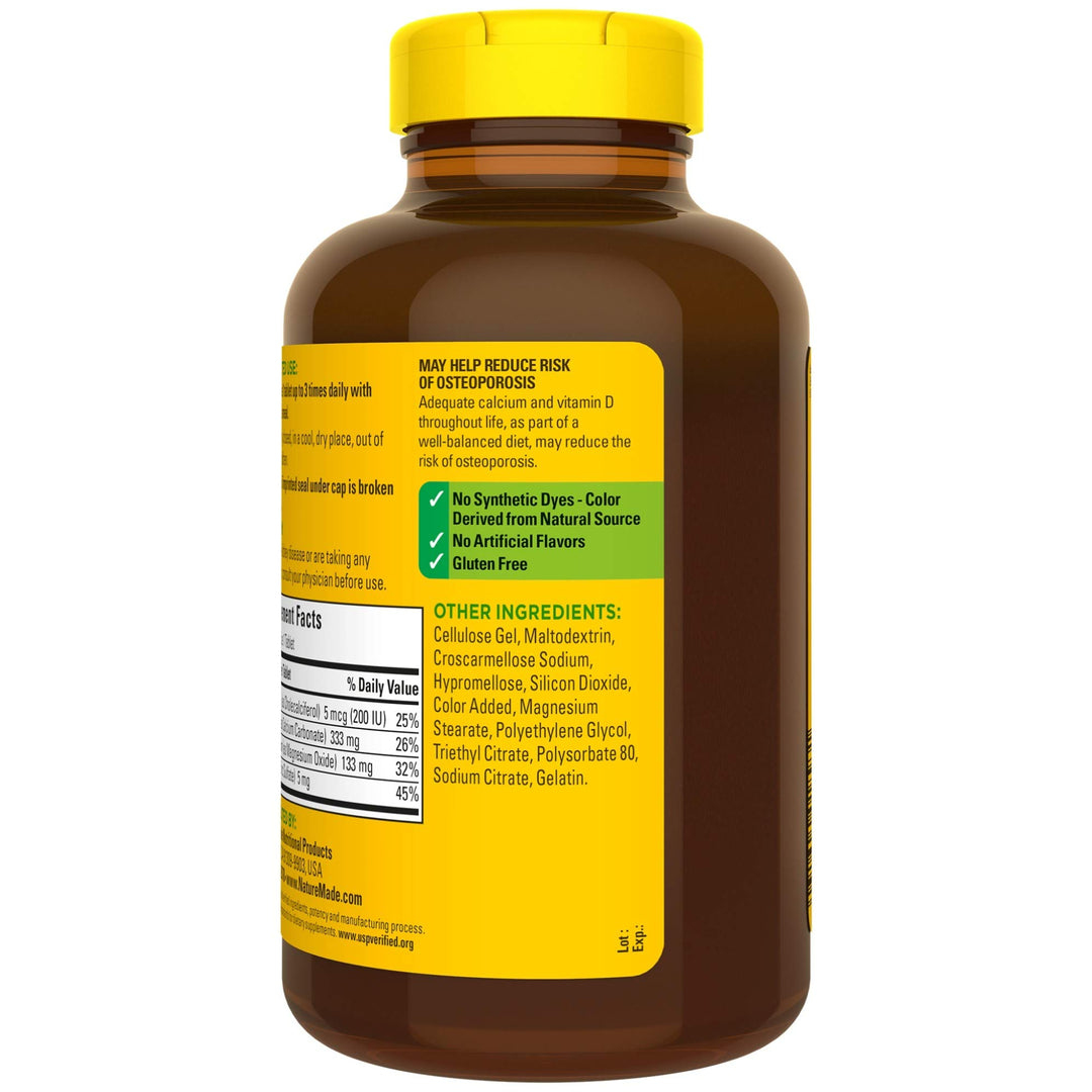 Calcium Magnesium Zinc Tablets with Vitamin D, 300 Count