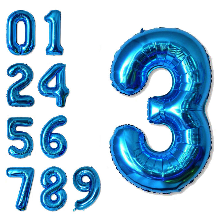 40 Inch Jumbo Blue Number 3 Balloon Giant Balloons Prom Balloons Helium Foil Mylar Huge Number Balloons for Birthday Party Decorations/Wedding/Anniversary