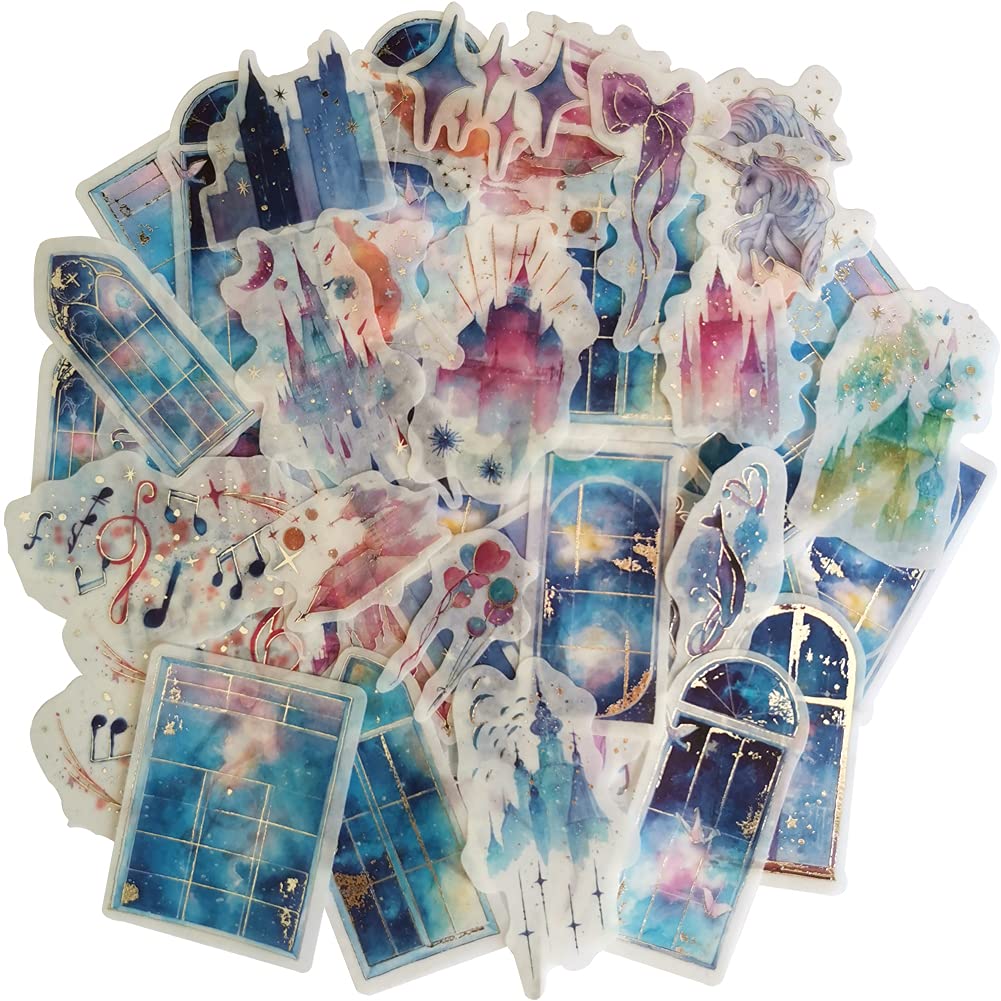Kawaii Washi Sticker Set Gypsy Style Colorful Feather Dreamcatcher DIY Stickers for Water Bottles Laptops Scrapbook Journals Phones Laptops Arts Crafts Gift Wrapping Diary Letter