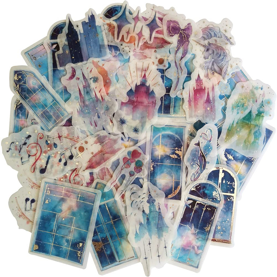 Kawaii Washi Sticker Set Gypsy Style Colorful Feather Dreamcatcher DIY Stickers for Water Bottles Laptops Scrapbook Journals Phones Laptops Arts Crafts Gift Wrapping Diary Letter